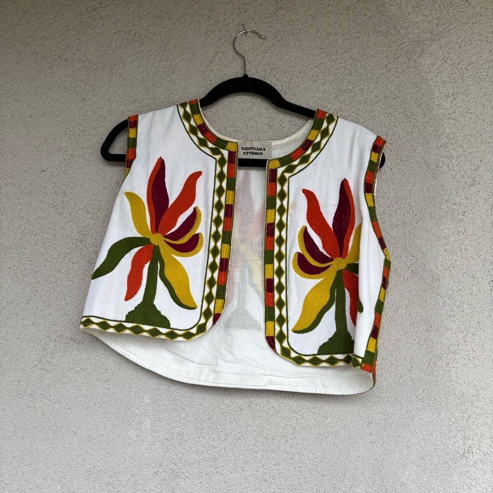 Colorful Embroidered Vest
